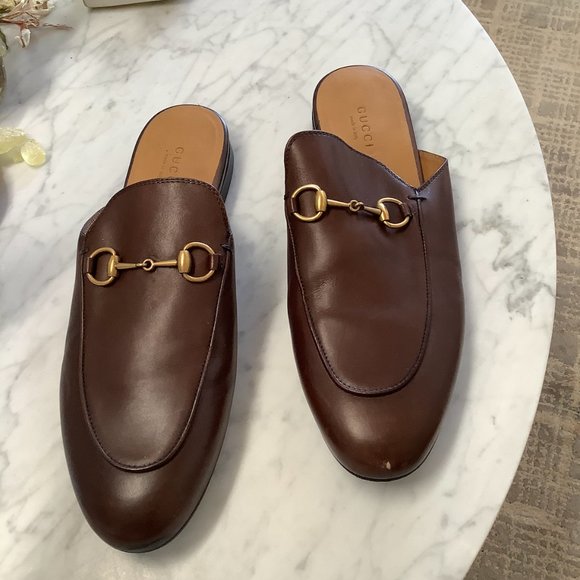 Gucci Princetown Brown Slip-On Loafers 39 - Picture 1 of 8